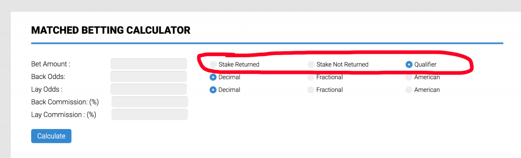 Matched Betting calculator