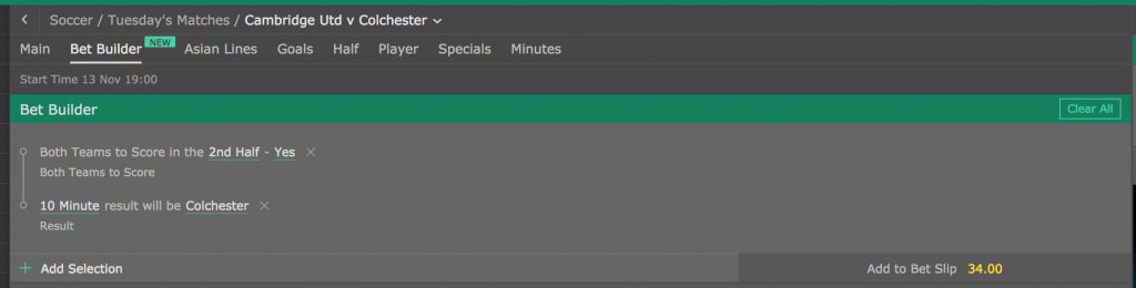 Bet 365 Bet builder