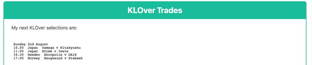 Trade Your bets KLOver trades